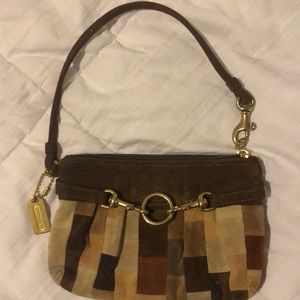 Suede Coach Wristlet